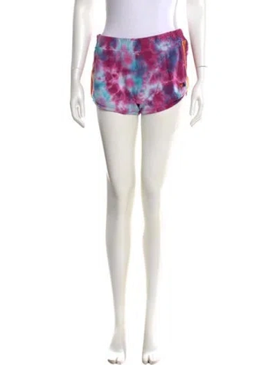 Pre-owned Aviator Nation Tie-dye Print Mini Shorts In Purple