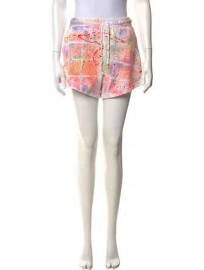 Pre-owned Aviator Nation Tie-dye Print Mini Shorts In White