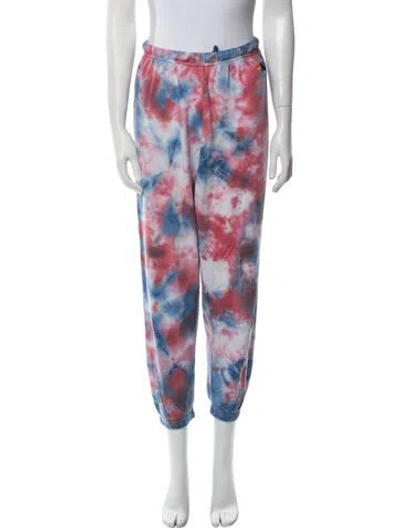 Pre-owned Aviator Nation Tie-dye Print Ruffle Embellishment Sweatpants In Blue