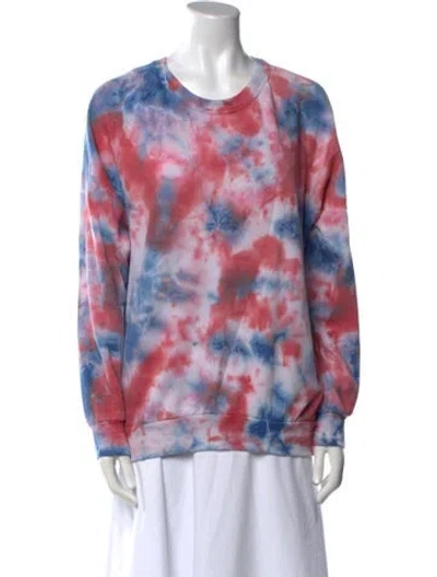 Pre-owned Aviator Nation Tie-dye Print Scoop Neck Sweatshirt In Blue