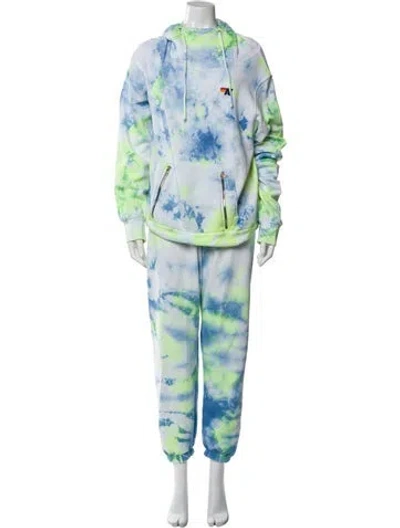 Pre-owned Aviator Nation Tie-dye Print Set In Blue