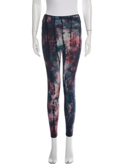 Pre-owned Aviator Nation Tie-dye Print Skinny Leg Pants In Blue