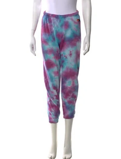 Pre-owned Aviator Nation Tie-dye Print Skinny Leg Pants In Purple