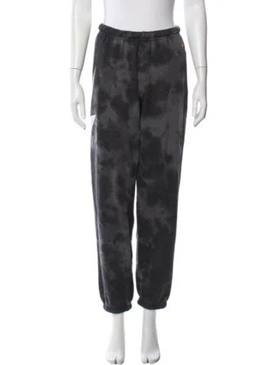 Pre-owned Aviator Nation Tie-dye Print Straight Leg Pants In Gray