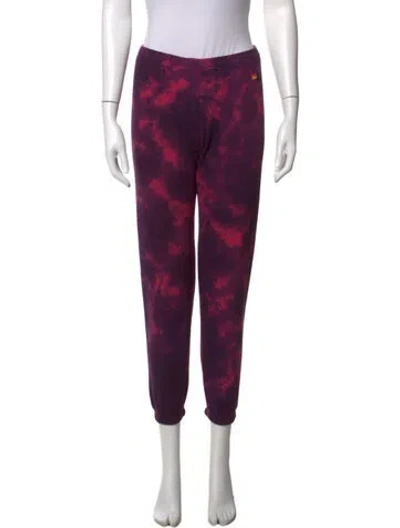 Pre-owned Aviator Nation Tie-dye Print Straight Leg Pants In Purple