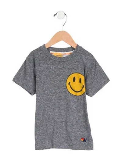 Pre-owned Aviator Nation Babies' Toddler Boys' Graphic Short Sleeve Shirt In Grey