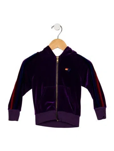 Pre-owned Aviator Nation Babies' Toddler Girls' Embroidered Jacket In Purple