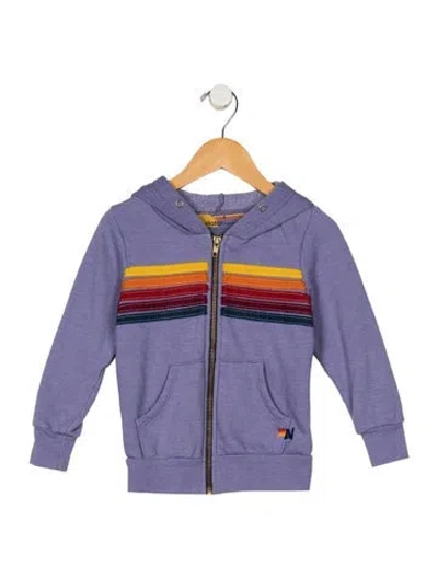 Pre-owned Aviator Nation Babies' Toddler Girls' Embroidered Jacket In Purple
