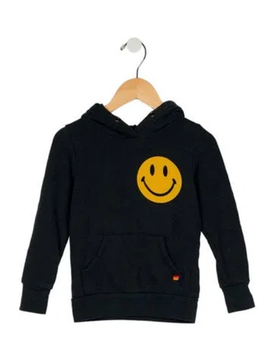 Pre-owned Aviator Nation Babies' Toddler Girls' Graphic Hoodie In Blue