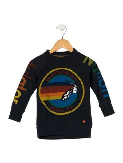 Pre-owned Aviator Nation Babies' Toddler Girls' Graphic Print Sweatshirt In Grey