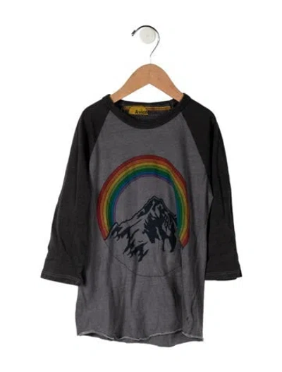 Pre-owned Aviator Nation Babies' Toddler Girls' Long Sleeve Shirt In Gray
