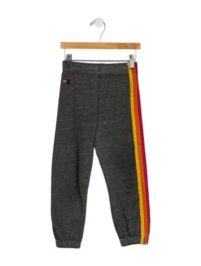 Pre-owned Aviator Nation Babies' Toddler Girls Pattern Printed Embroidered Sweatpants In Gray