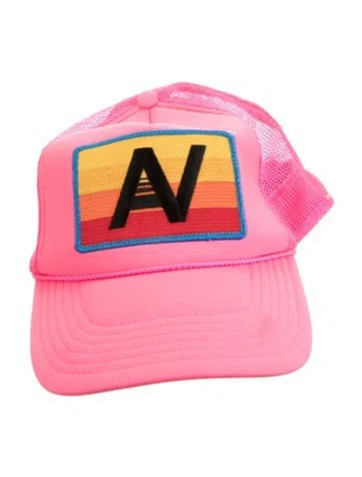 Pre-owned Aviator Nation Trucker Hat In Pink