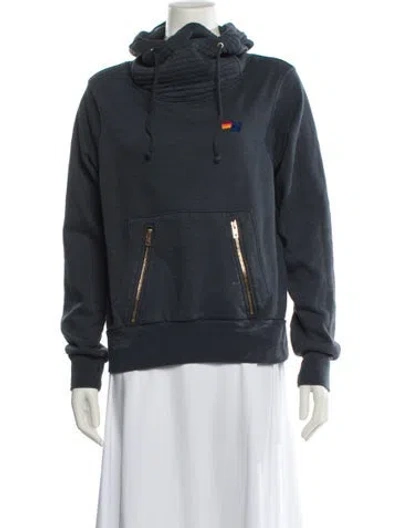 Pre-owned Aviator Nation Turtleneck Long Sleeve Sweatshirt In Blue