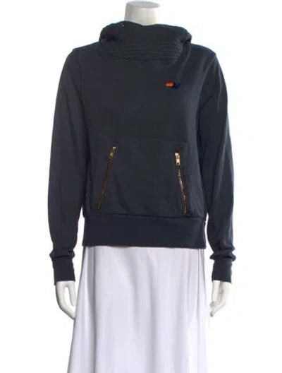 Pre-owned Aviator Nation Turtleneck Long Sleeve Sweatshirt In Blue