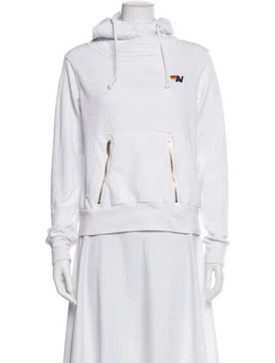 Pre-owned Aviator Nation Turtleneck Long Sleeve Top In White