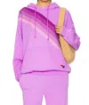 Aviator Nation Unisex Cross Stripe Pullover Hoodie In Neon Purple In Purple