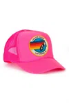 Aviator Nation Unisex Signature Vintage Low Rise Trucker Hat In Neon Pink In Pink