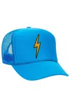 Aviator Nation Unisex Vintage Bolt Low Rise Trucker Hat In Neon Blue In Blue