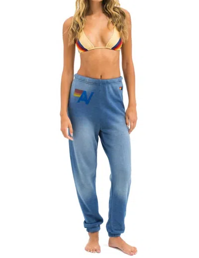 Aviator Nation Vintage Logo Sweatpants In Faded Water In Multi