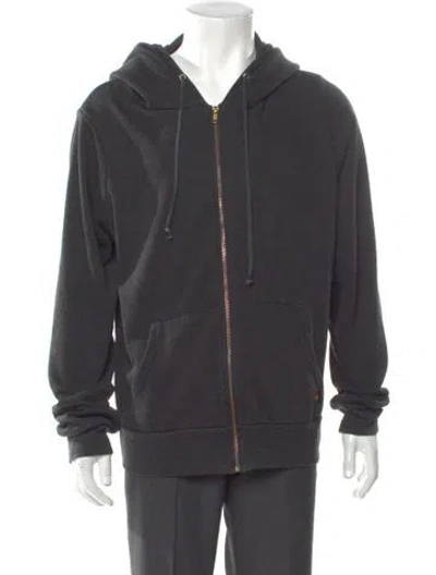 Pre-owned Aviator Nation V-neck Long Sleeve Hoodie In Blue