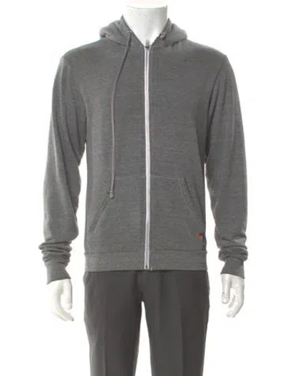 Pre-owned Aviator Nation V-neck Long Sleeve Hoodie In Gray