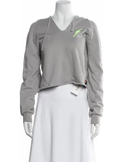 Pre-owned Aviator Nation V-neck Long Sleeve Sweatshirt