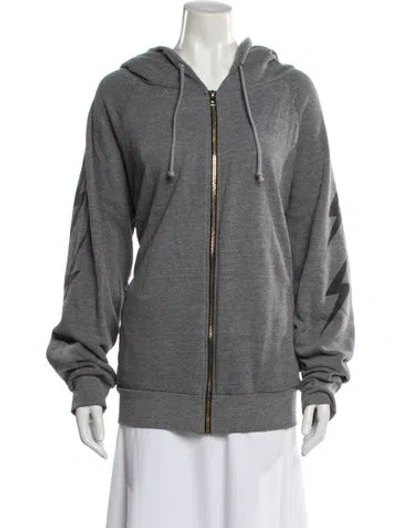 Pre-owned Aviator Nation V-neck Sweater In Gray