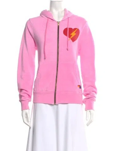 Pre-owned Aviator Nation V-neck Sweater In Pink