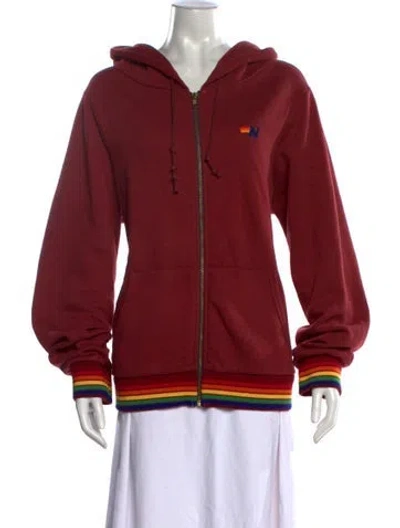 Pre-owned Aviator Nation V-neck Sweater In Red