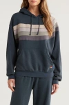 Aviator Nation Wave Stripe 4 Hoodie In Charcoal/charcoal