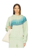 Aviator Nation Wave Stripe 4 Relaxed Pullover Hoodie In Green