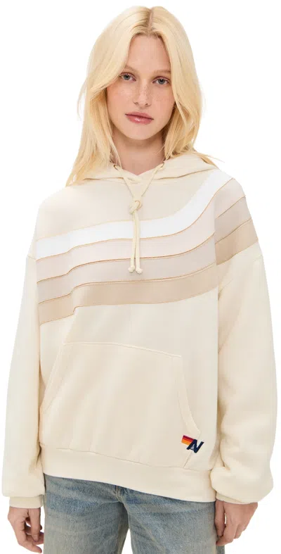 Aviator Nation Wave Stripe 4 Relaxed Pullover Hoodie Vintage White/vintage White