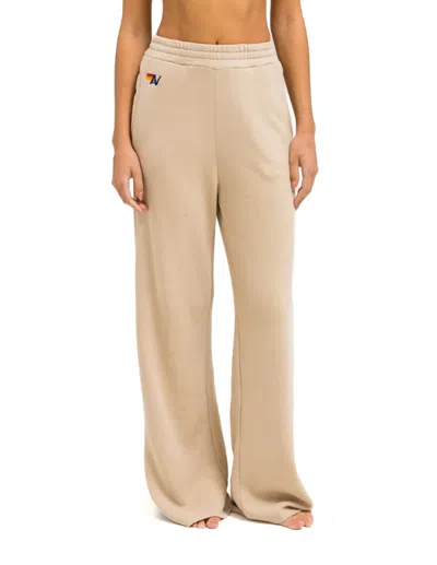 Aviator Nation Wide Leg Pocket Sweatpant In Sand In Brown