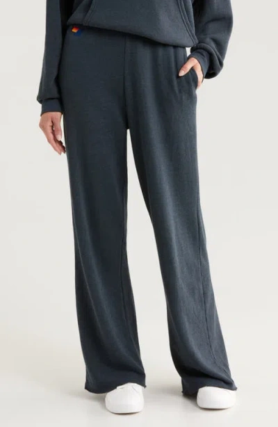 Aviator Nation Wide Leg Pocket Sweatpants In Charcoal