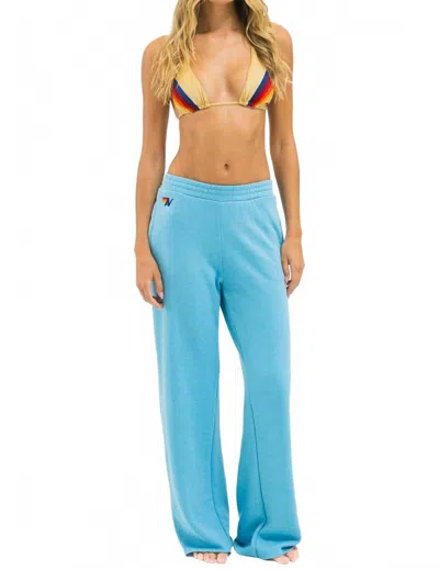 Aviator Nation Wide Leg Pocket Sweatpants In Aqua In Blue