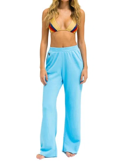 Aviator Nation Wide Leg Pocket Sweatpants In Sky In Blue
