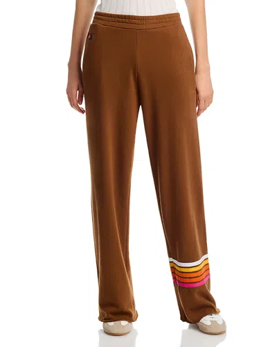 Aviator Nation Wide Leg Sweatpants - Exclusive In Brown