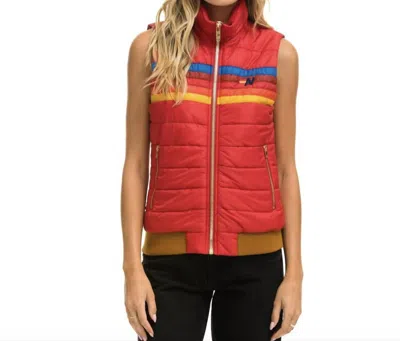 Aviator Nation Women's 5 Stripe Vest In Cherry In Red