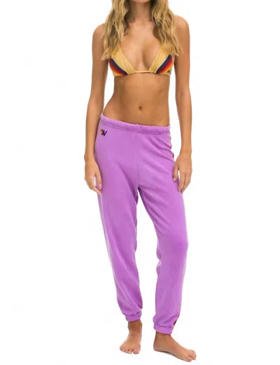 Aviator Nation Women's Five Stripe Sweatpant In Neon Purple/pink Purple