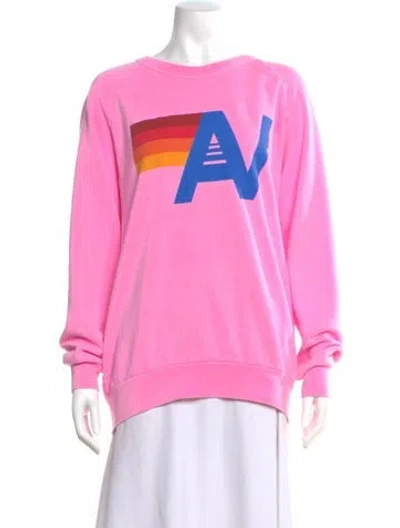 Pre-owned Aviator Nation Womens' Sweatshirt In Pink
