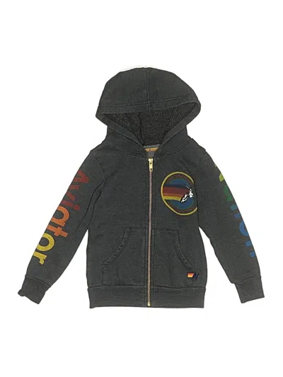 Pre-owned Aviator Nation Kids' Zip Up Hoodie In Gray