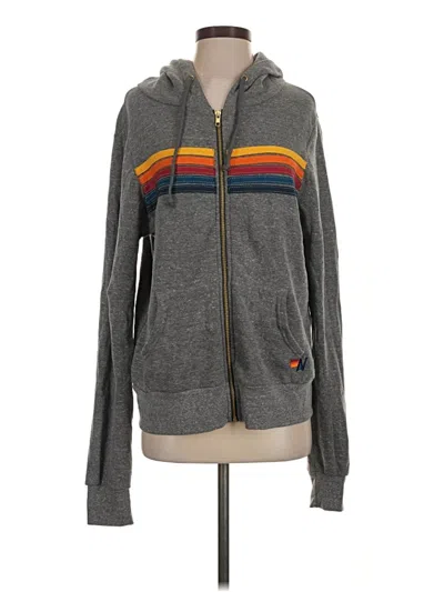 Aviator Nation Zip Up Hoodie In Gray
