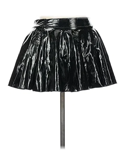 Pre-owned Avidlove Faux Leather Skirt In Black