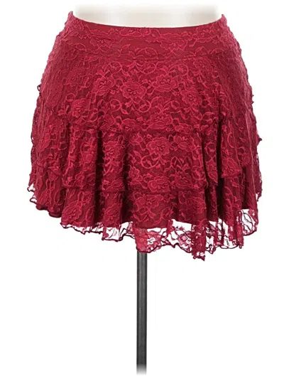 Pre-owned Avidlove Formal Skirt In Burgundy