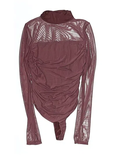 Pre-owned Avidlove Long Sleeve Blouse In Burgundy