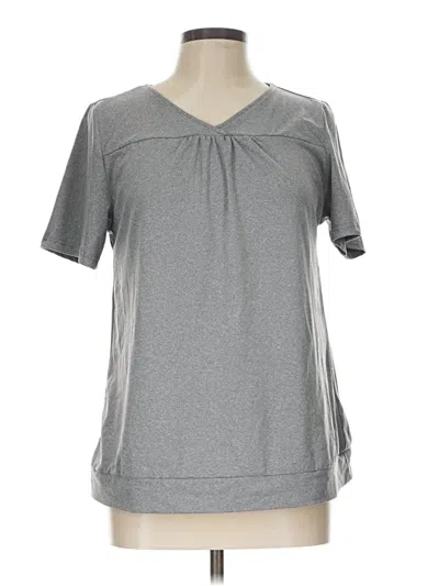 Pre-owned Avidlove Short Sleeve Top Gray Keyhole Neckline Tops