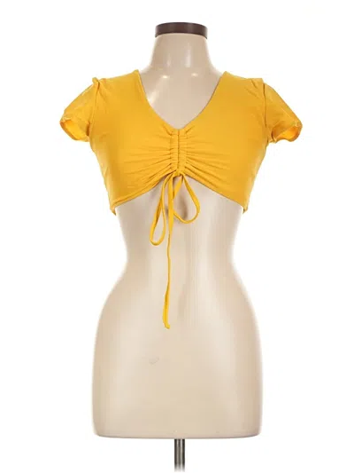 Pre-owned Avidlove Short Sleeve Top Yellow Sweetheart Neckline Tops
