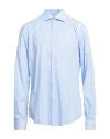 Avignon Man Shirt Azure Size 17 Cotton In Blue