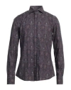 Avignon Man Shirt Deep Purple Size 16 Cotton In Purple